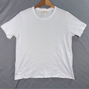 Sézane Shirt Womens Large White Crew Neck Short Sleeve 100% Cotton Tee Basic